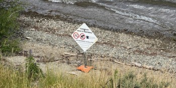 Frankton Arm sewage sign