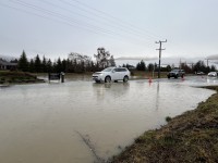 Aubrey Road flooding July 1 2024
