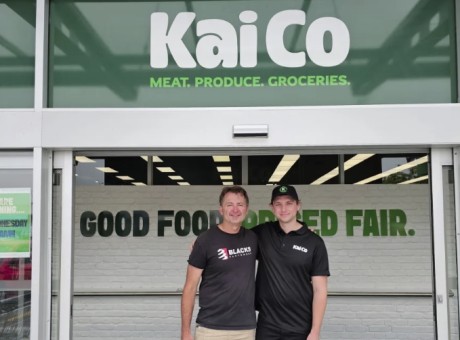 Father and son duo Shane and Ethan Vickery opened Kai Co to give shoppers an alternative to the Woolworths and Foodstuffs supermarket duopoly. 