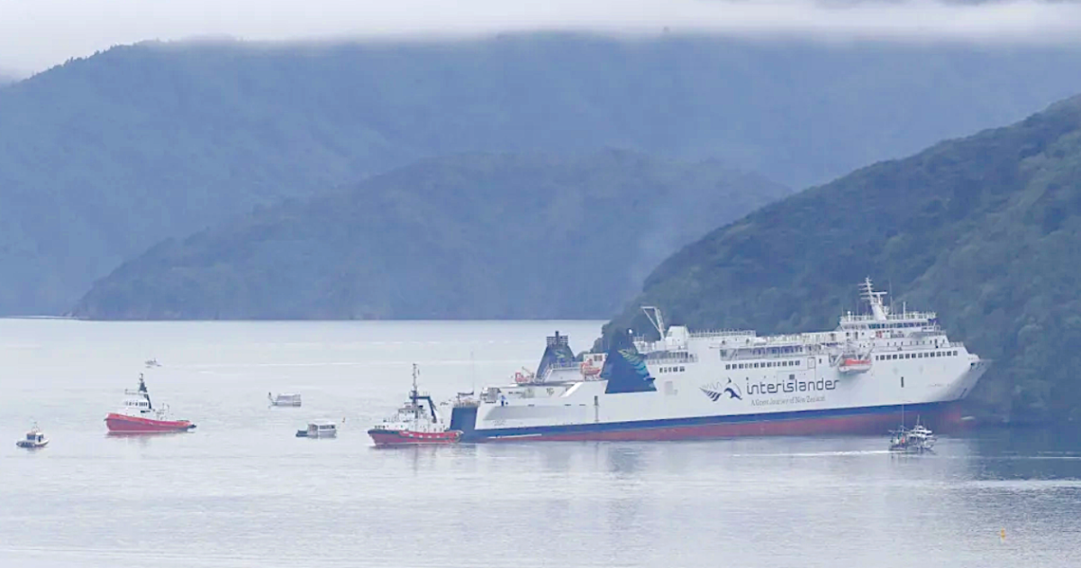 Passenger and crew evacuated from grounded Cook Strait ferry | Crux