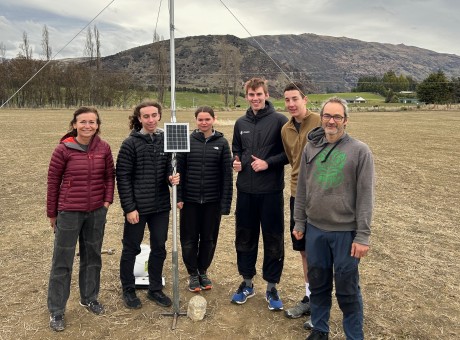 IMAGE 3 L R Dr Delwyn Moller students Baxter Pollard Amy Benson Anton Jones Josh Moody and technology teacher Mr Craig Jefferies