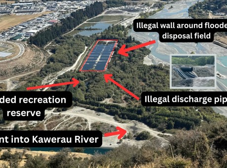 Illegal wall around disposal field