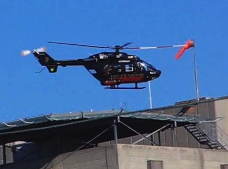 Otago Rescue Helicopter takeoff Dunedin Public Hospital2