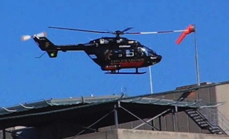 Otago Rescue Helicopter takeoff Dunedin Public Hospital2