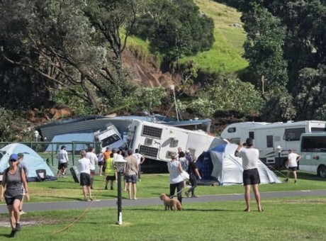 Several people are unaccounted for following a slip near a campsite in Mount Maunganui. Photo Shirley Thomas