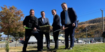 Sod turning BP roundabout