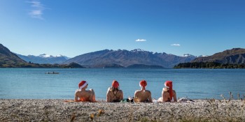 Xmas Wanaka beach Apollo campervans