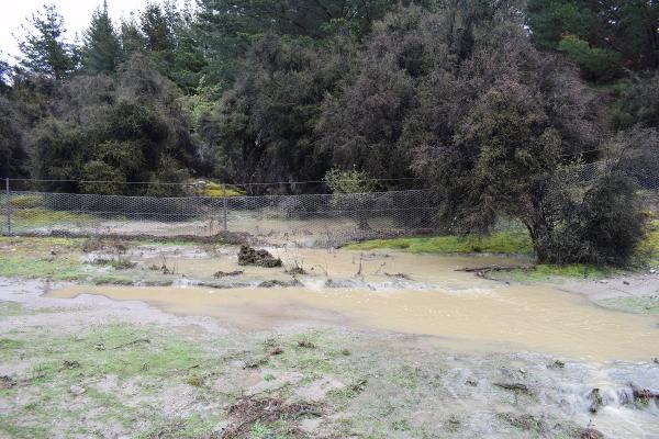 Stormwater flowing onto Hikuwai DOC reserve 30 9 18